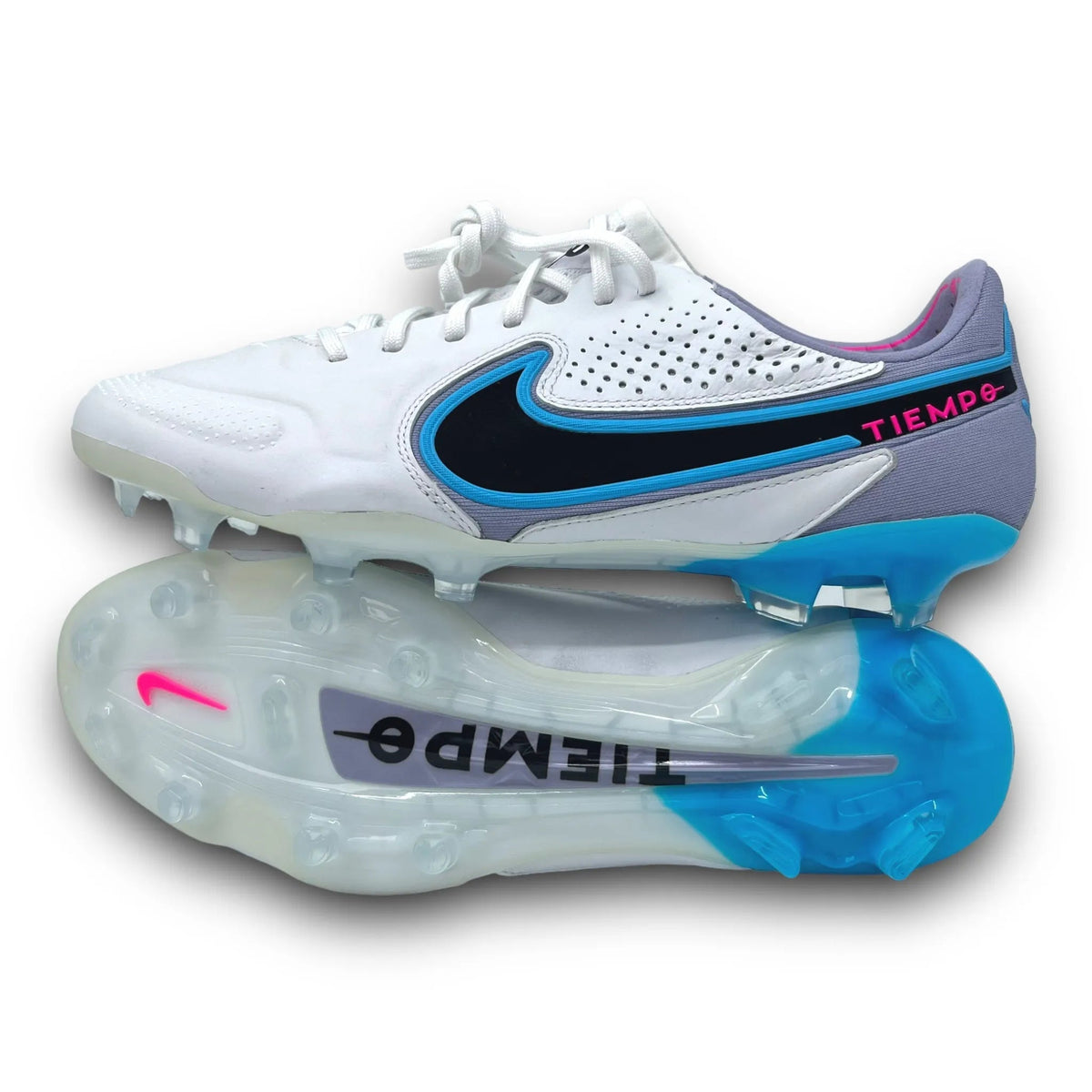 TIEMPO LEGEND 9 ELITE FG FOOTBALL BOOTS WHITE BLUE