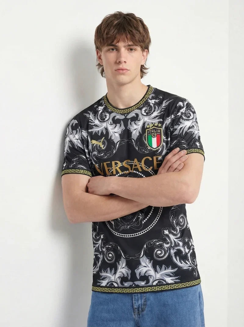 ITALY 2023 CONCEPT VERSACE BLACK HOME SHIRT