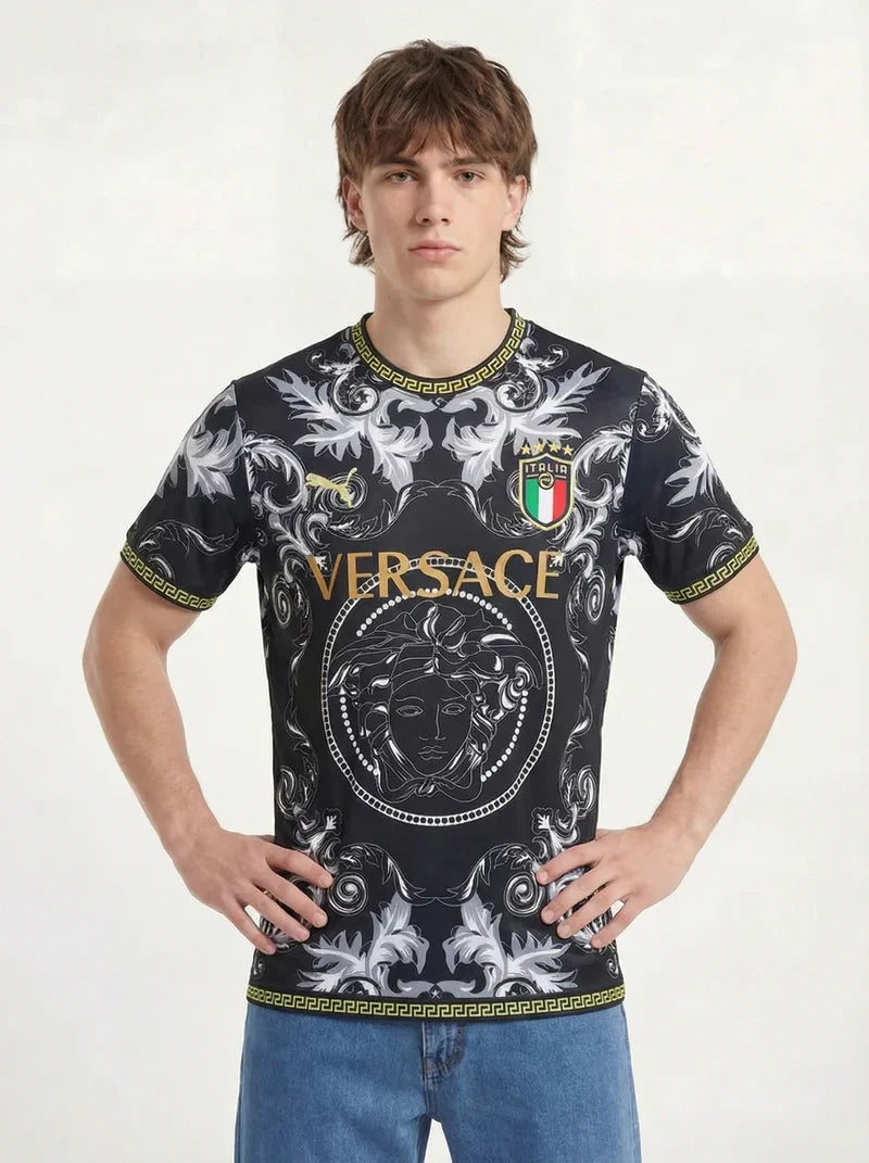 ITALY 2023 CONCEPT VERSACE BLACK HOME SHIRT