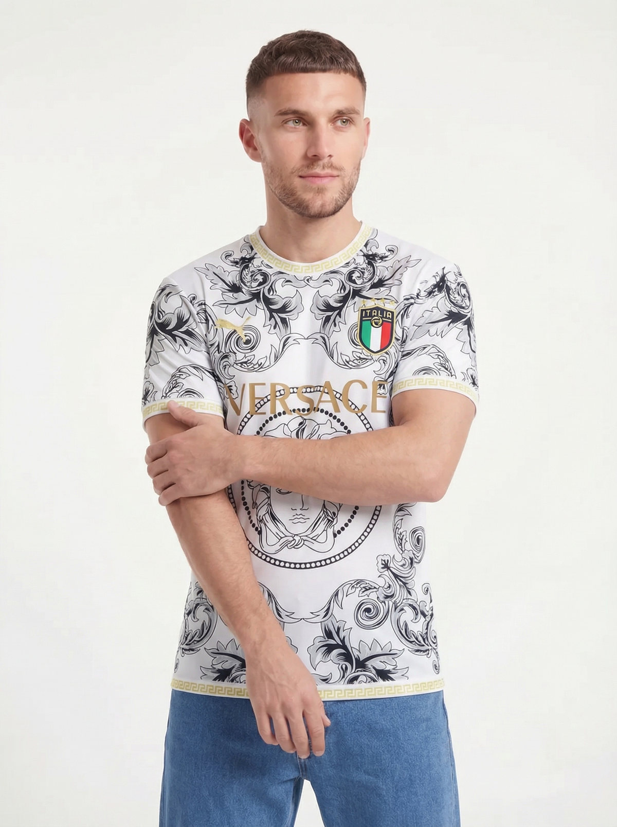 ITALY 2023 CONCEPT VERSACE WHITE HOME SHIRT