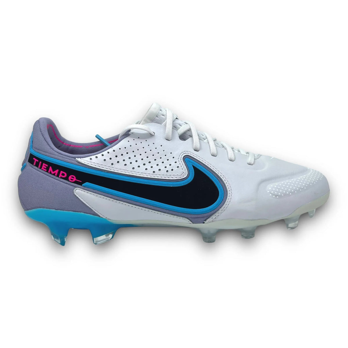 TIEMPO LEGEND 9 ELITE FG FOOTBALL BOOTS WHITE BLUE